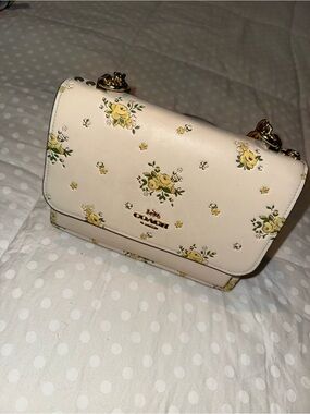 COACH Cream Crossbody with Yellow Floral Print